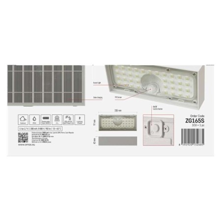 Applique Solare BRIXO LED | 900lm 4000K | Sensore PIR 7m | EMOS ZG165S