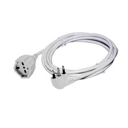 Prolunga Elettrica 10m con Cavo 3x1mm² e Spina 90° 16A, Colore Bianco