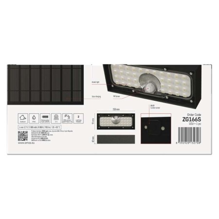 Applique Solare a LED BRIXO Nera con Sensore di Movimento 350lm 4000K IP65 | EMOS ZG162S