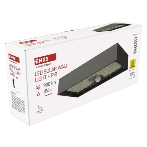 Applique Solare a LED BRIXO Nera con... Applique Solare a LED BRIXO Nera con...