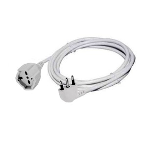 Prolunga Elettrica 5m con Cavo 3x1mm² e Spina 90° 16A, Colore Bianco