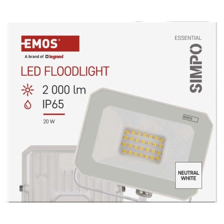 Faro LED SIMPO 20W 2000lm 4000K Colore Bianco | EMOS ZS2223W