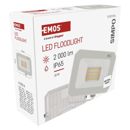 Faro LED SIMPO 20W 2000lm 4000K Colore Bianco | EMOS ZS2223W