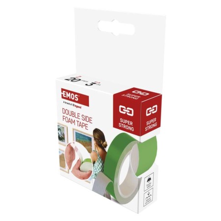 Nastro Biadesivo in Schiuma EMOS F6090 20 mm x 3 m – Versatilità per Uso Domestico e Professionale