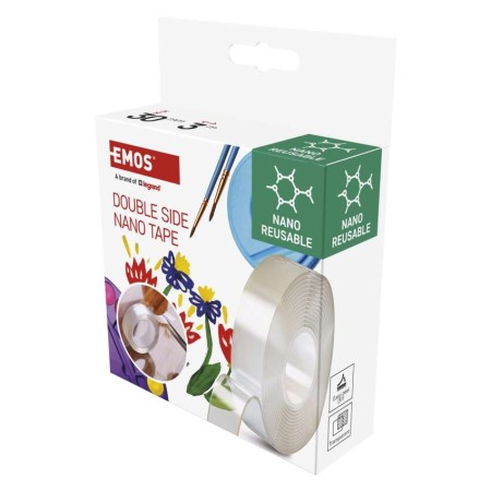 Nastro Biadesivo NANO 30mm x 3m Trasparente Riutilizzabile e Multiuso | EMOS F6300