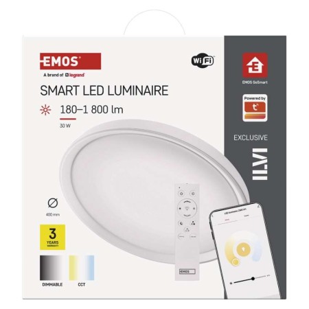 Plafoniera LED Smart GoSmart Rotonda 30W (110W) CCT Dimmerabile WiFi 1800lm | Emos ZM5191
