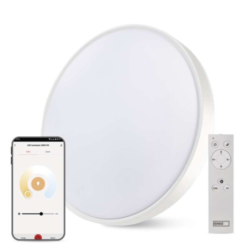 Plafoniera LED Smart EMOS GoSmart 45W (160W), Dimmerabile, CCT 2700–6500K, Controllo WiFi e Vocale