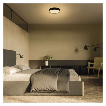 Plafoniera LED Rori Rotonda CCT 17W Dimmerabile con Telecomando Nera | EMOS ZM4401