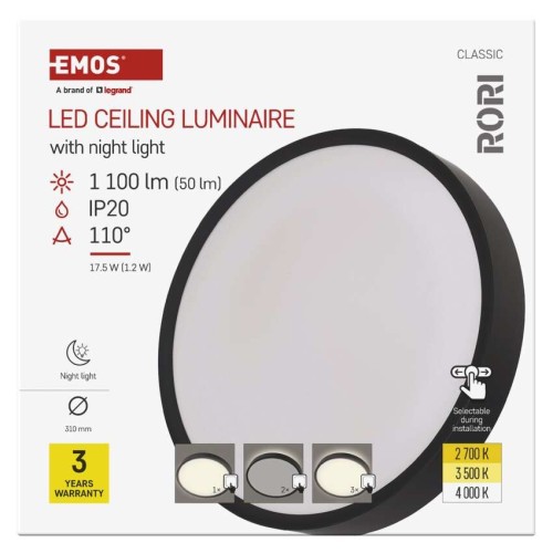 Plafoniera LED Rori Rotonda CCT 17W... Plafoniera LED Rori Rotonda CCT 17W...