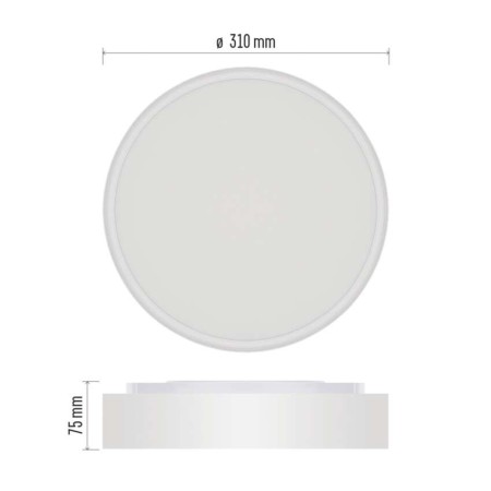 Plafoniera LED Rori Rotonda CCT 17W Dimmerabile con Telecomando Bianca | EMOS ZM4400