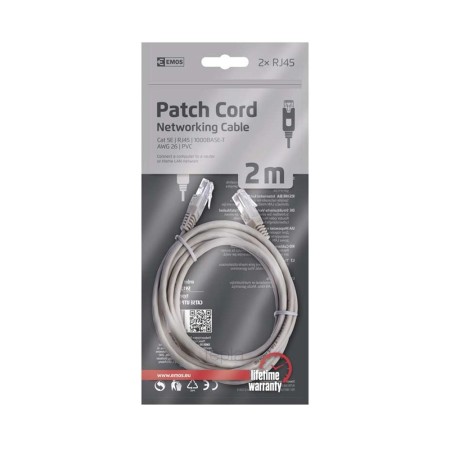 CAVO DI RETE PATCH 2mt CAT5E NON SCHERMATO EMOS S9123