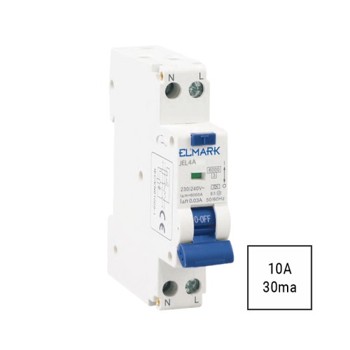 Interruttori Differenziali Magnetotermici RCBO 1 Polo + Neutro JEL9A | Amperaggi da 6A a 40A Elmark
