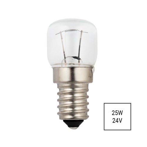 Lampadina E14 Piccola Pera 24V 25W 230lm Dimmerabile Chiara