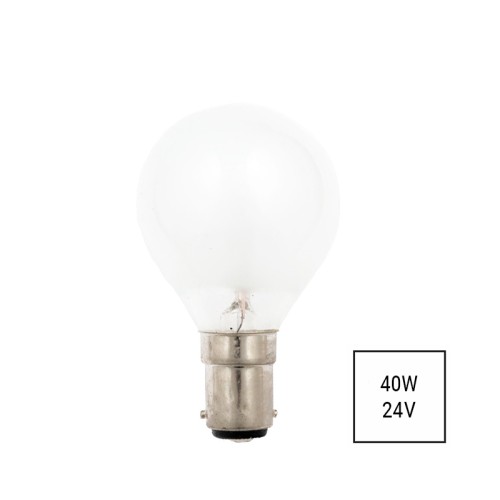 Lampadina Ba15d 24V 40W Sfera Opale G45x72mm | Schiefer 157240201