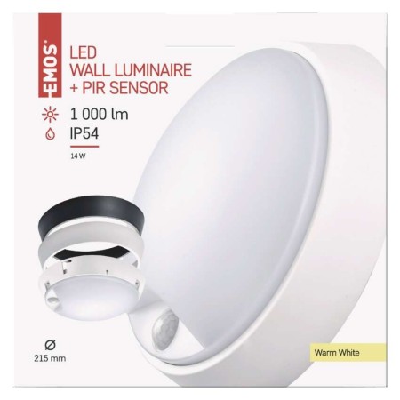 Plafoniera LED Zuri 14W IP54 Luce Calda 3000K con Sensore PIR e Anelli Intercambiabili | Emos ZM3131