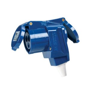 Adattatore presa camper con Schuko integrata ROSI RS321 doppia alimentazione caravan roulotte design angolato 90 gradi