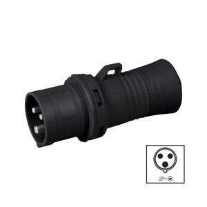 Spina industriale 2P+T 16A 220V nera IP44 ROSI 1009213N per eventi concerti teatri e allestimenti scenici