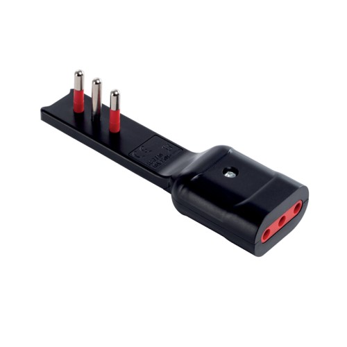 Adattatore Ultrapiatto Nero 10A ROSI RS7710N per spazi ristretti