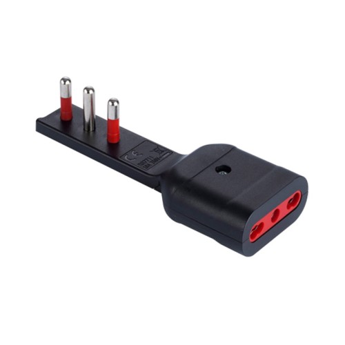Adattatore Ultrapiatto Nero 16A ROSI RS7711N per spazi ristretti