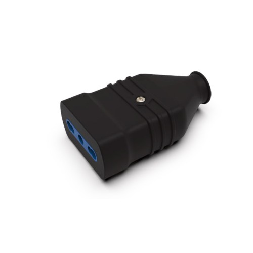Presa Antischiacciamento Bipasso 10-16A in PVC Nera - Ecova 33360