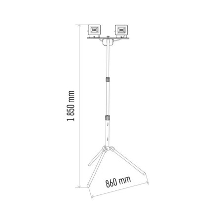 2 Fari LED da 30W 4800lm con treppiede IP65 e cavo in gomma 3mt