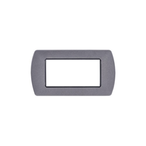 Placca metallo 4 posti antracite metallizzato compatibile Living - Mapam 8804-30