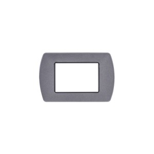 Placca metallo 3 posti antracite metallizzato compatibile Living - Mapam 8803-30