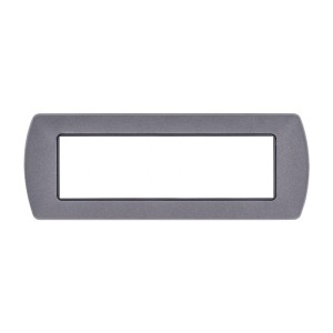 Placca metallo 7 posti antracite metallizzato compatibile Living - Mapam 8807-30