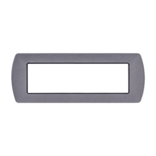 Placca metallo 7 posti antracite metallizzato compatibile Living - Mapam 8807-30