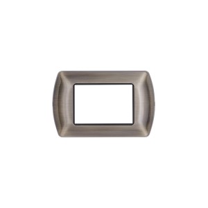 Placca metallo 3 posti bronzo compatibile Living - Mapam 8803-09