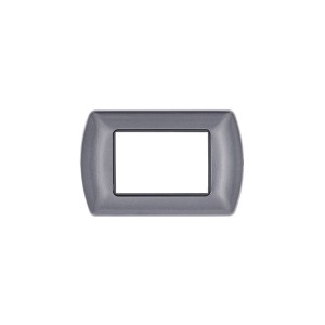 Placca metallo 3 posti antracite compatibile Living - Mapam 8803-26