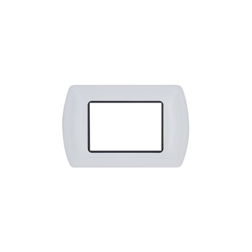 Placca metallo 3 posti bianca compatibile Living - Mapam 8803-01