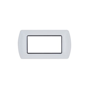 Placca metallo 4 posti bianca compatibile Living - Mapam 8804-01