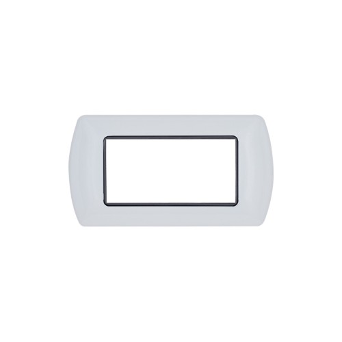 Placca metallo 4 posti bianca compatibile Living - Mapam 8804-01