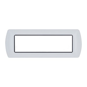 Placca metallo 7 posti bianca compatibile Living - Mapam 8807-01