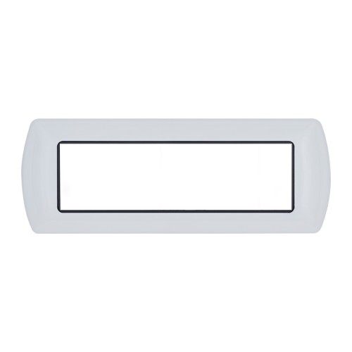 Placca metallo 7 posti bianca compatibile Living - Mapam 8807-01