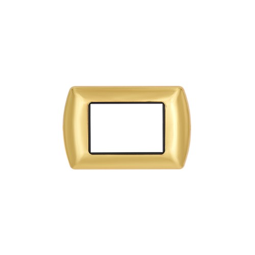 Placca metallo 4 posti oro compatibile Living - Mapam 8804-03