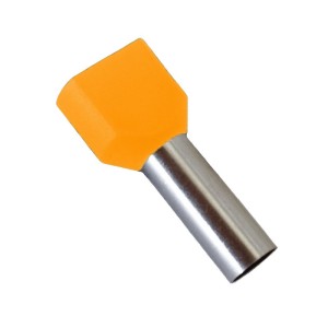 Terminale a Tubetto Doppio 2x4mm² con Isolamento PVC Arancione