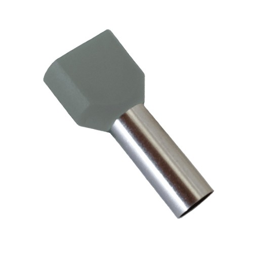 Terminale a tubetto isolato doppio 2x2,5mm² con isolamento in PVC