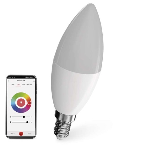 Lampadina LED intelligente GoSmart E14 RGB 4.8W dimmerabile WiFi controllo smartphone multicolore smart home EMOS ZQW322R