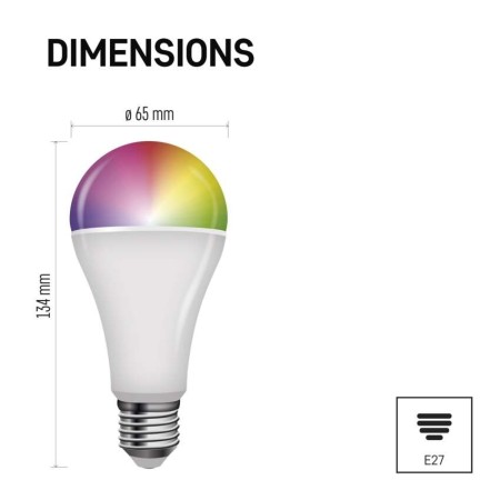 Lampadina LED RGB GoSmart A65 E27 14W Wi-Fi: Illumina la Tua Casa con Stile e Tecnologia | EMOS ZQW516R
