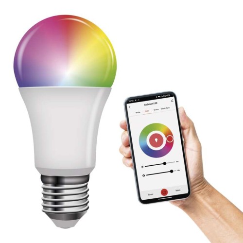 Lampadina LED RGB GoSmart A60 E27 9W Wi-Fi con controllo tramite app | EMOS ZQW514R