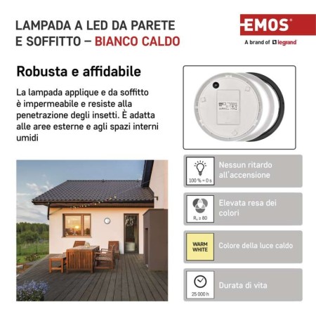 Plafoniera LED Zuri 14W IP54 Luce Calda 3000K con Anelli Intercambiabili | Emos ZM3130