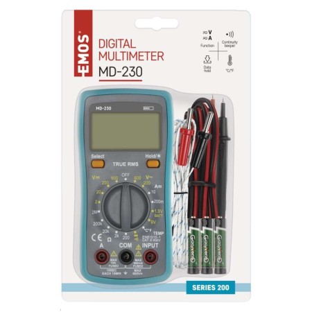 Tester Multimetro Digitale – Misura Tensioni, Correnti, Resistenze e Temperatura | Emos M0230