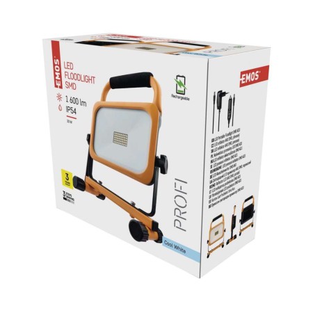 Faro LED portatile 20W 1660lm IP54 ricaricabile Emos ZS2821