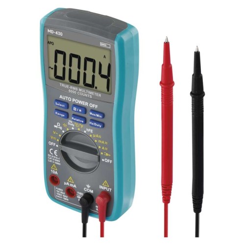 Multimetro digitale professionale EMOS MD-430 CAT III 600V vista frontale strumento misurazione elettrica