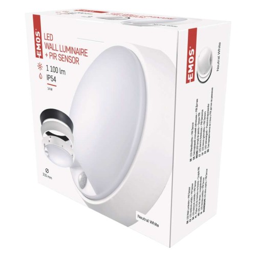 Plafoniera LED Zuri 14W IP54 Luce Neutra 4000K con Sensore PIR e Anelli Intercambiabili | Emos ZM3231