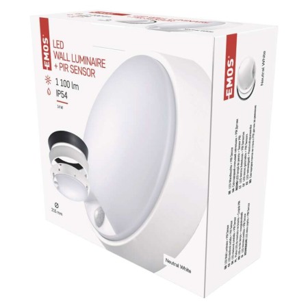 Plafoniera LED Zuri 14W IP54 Luce Neutra 4000K con Sensore PIR e Anelli Intercambiabili | Emos ZM3231 Plafoniera LED Zuri 14W IP54 Luce Neutra 4000K con Sensore PIR e Anelli Intercambiabili | Emos ZM3231