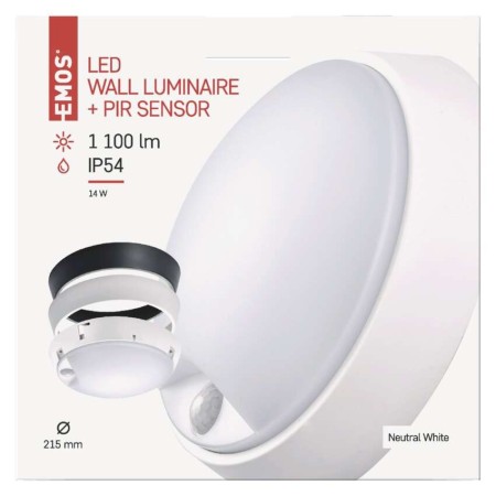Plafoniera LED Zuri 14W IP54 Luce Neutra 4000K con Sensore PIR e Anelli Intercambiabili | Emos ZM3231