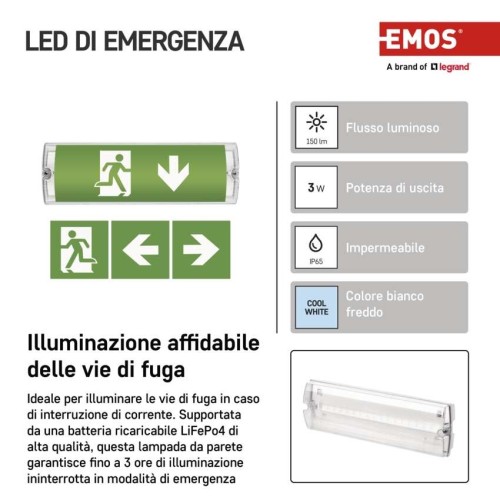 Lampada di Emergenza LED Nessi: 150... Lampada di Emergenza LED Nessi: 150...